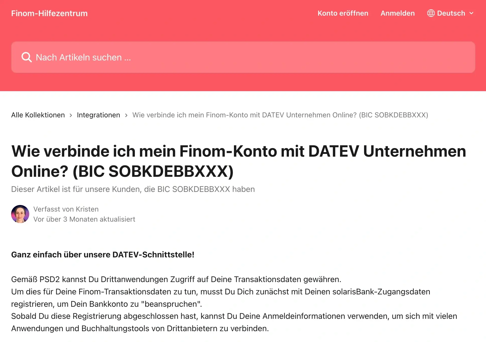 Dein Finom-Konto mit DATEV Unternehmen Online verbinden – So geht’s