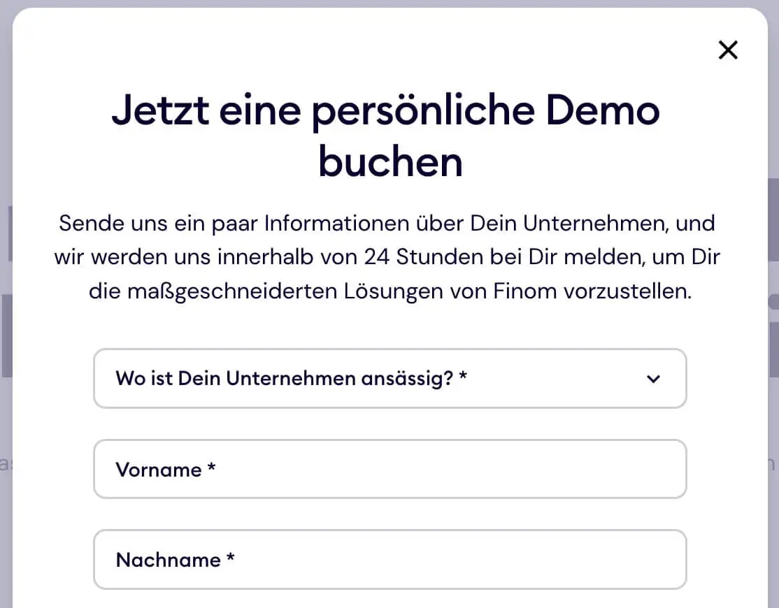 Finom Demo buchen