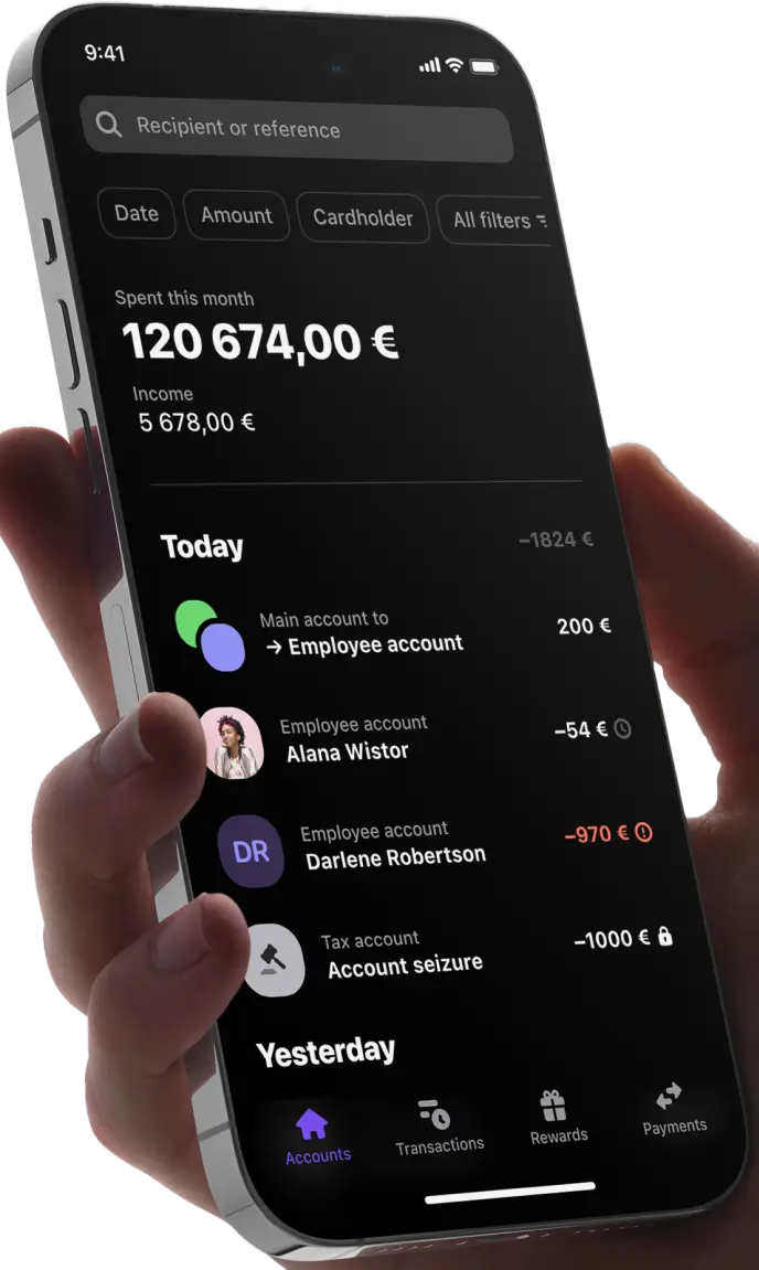 Strukturiertes Dashboard von Vivid Business auf einem Smartphone